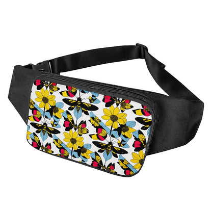 Luxtrini Bees and Sunflowers Waist Bag: Experience Nature's Buzz and Beauty!