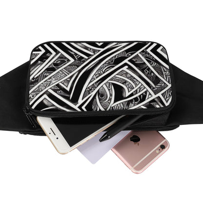 Black and White Polynesian Waist Bags