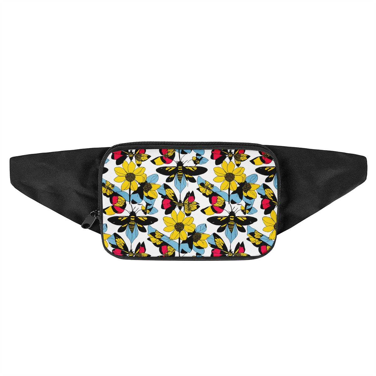 Luxtrini Bees and Sunflowers Waist Bag: Experience Nature's Buzz and Beauty!