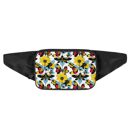 Luxtrini Bees and Sunflowers Waist Bag: Experience Nature's Buzz and Beauty!