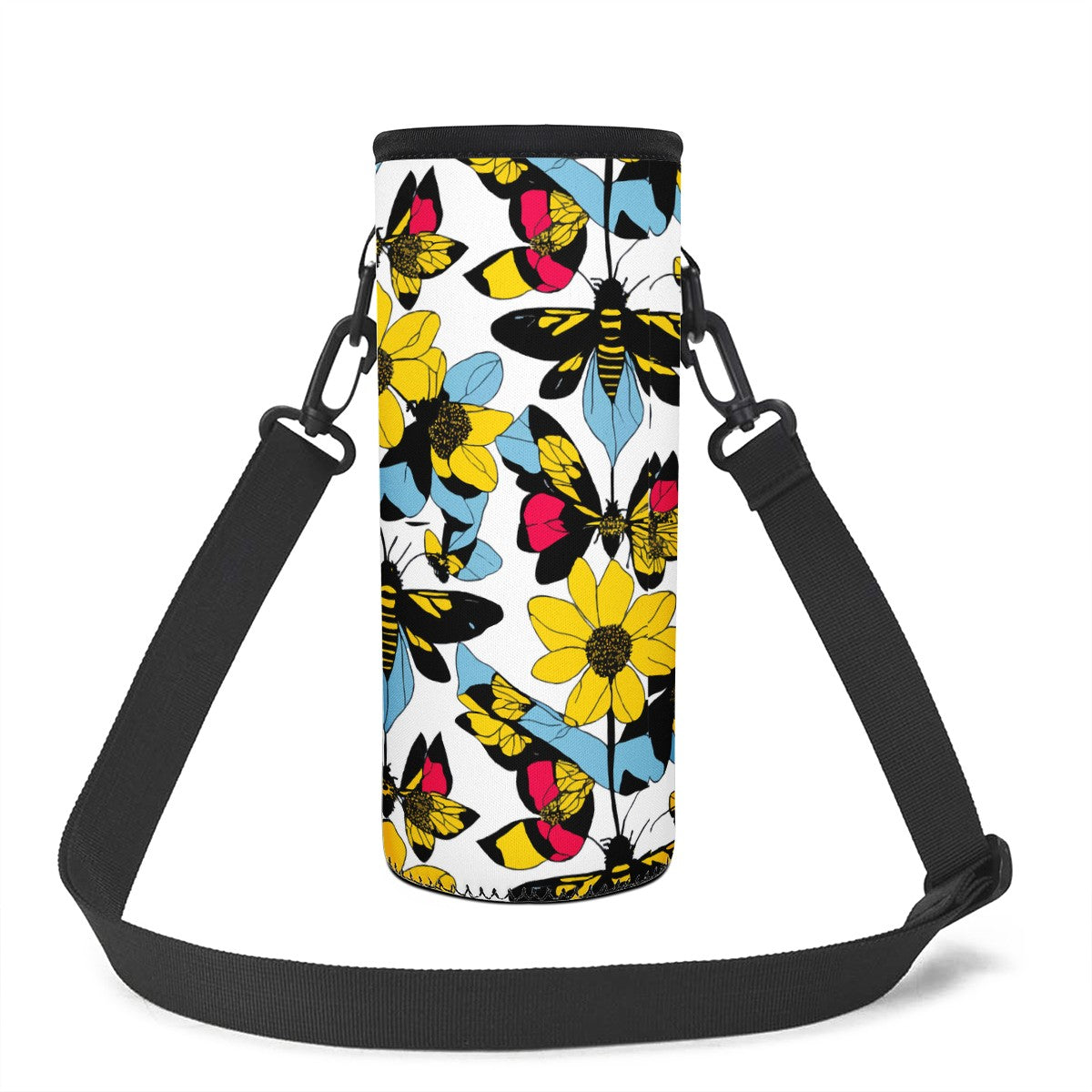 Bees and Sunflowers Large Water Bottle Carrier Bag