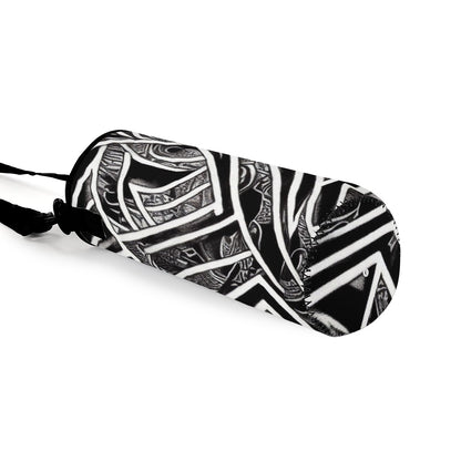 Black and White Polynesian Large Water Bottle Carrier Bag