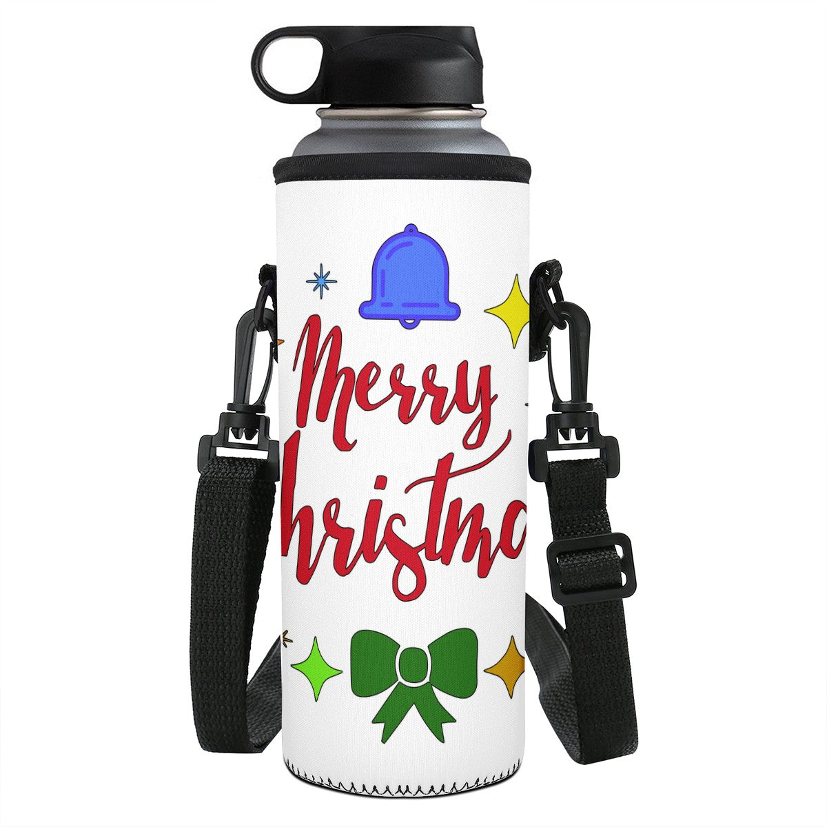 L Water Bottle Carrier Bag - Merry Christmas - Luxtrini, LLC