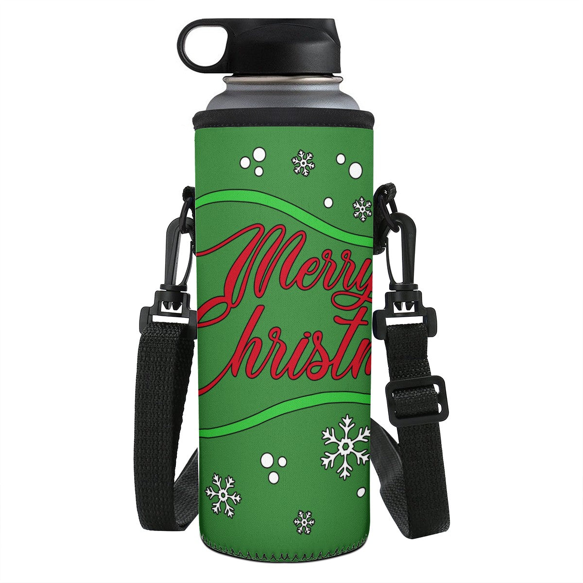 L Water Bottle Carrier Bag - Merry Christmas - Luxtrini, LLC