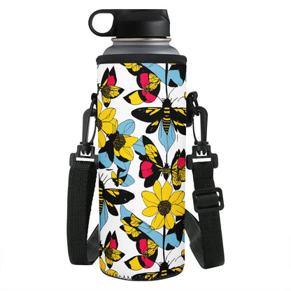 Bees and Sunflowers Large Water Bottle Carrier Bag