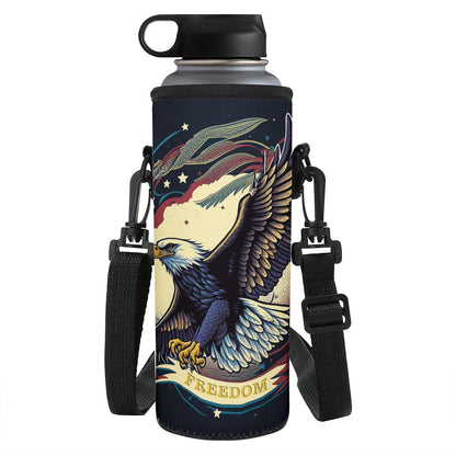 Freedom Flyer: Celebrating the Bald Eagle as a Symbol of Freedom and Strength in the USA Large Water Bottle Carrier Bag