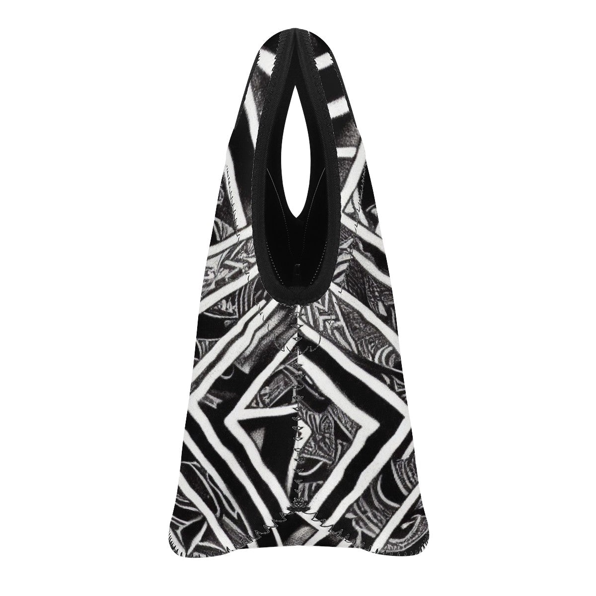 Black and White Polynesian Neoprene Lunch Bags