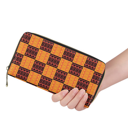 Black and Orange Tribal Design - Business L Zipper Purse Women ONESIZE