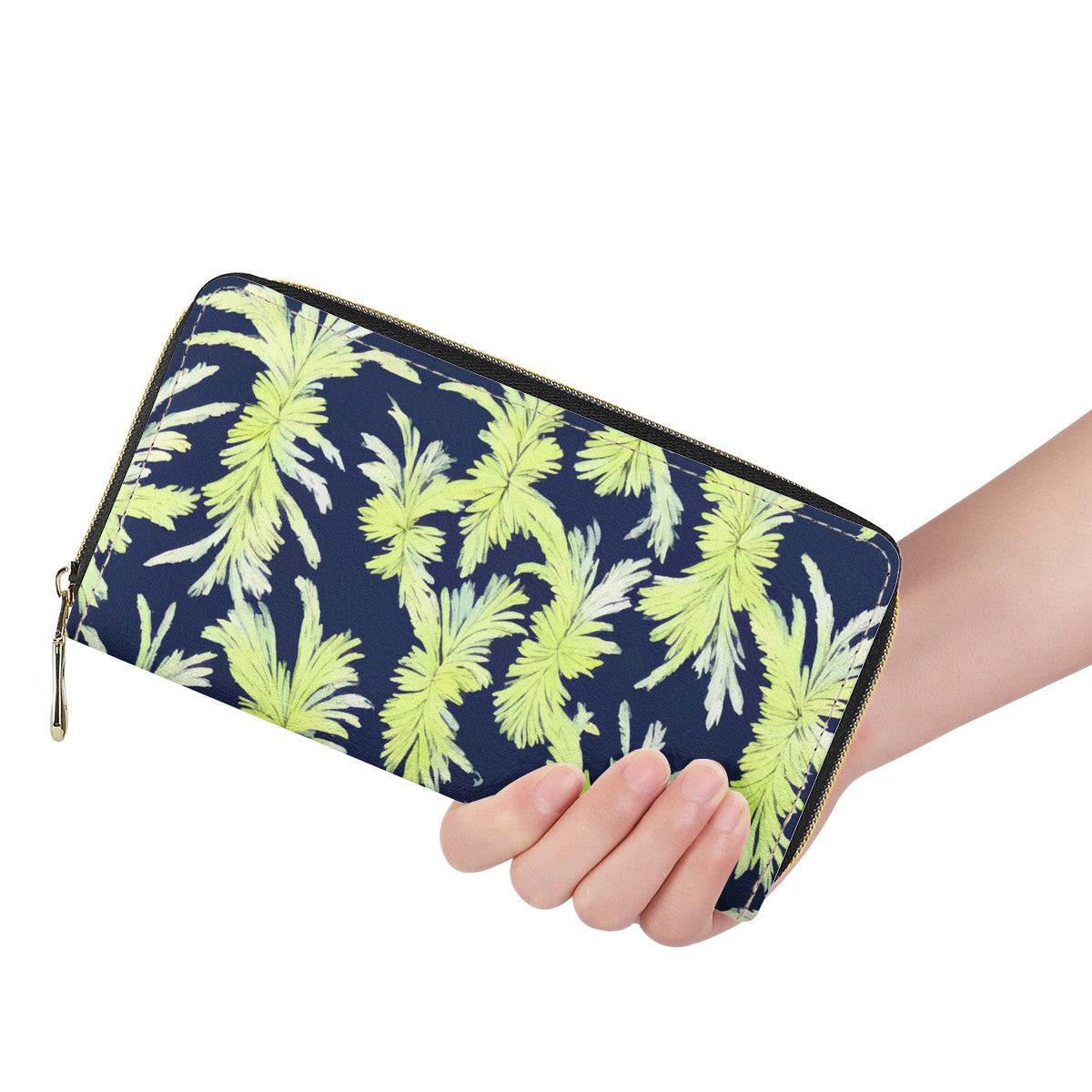 Palm Fronds - Lime Green and Black L Zipper Purse - Stylish and Functional Women's Clutch Women ONESIZE