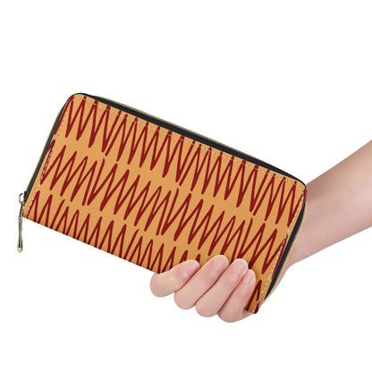 Handmade African Mudcloth Orange L Zipper Purse - Ethnic and Stylish Women's Clutch Women ONESIZE