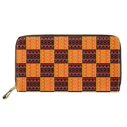 Black and Orange Tribal Design - Business L Zipper Purse