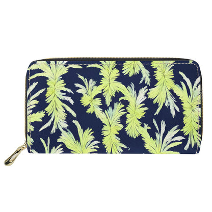 Palm Fronds - Lime Green and Black L Zipper Purse - Stylish and Functional Women's Clutch