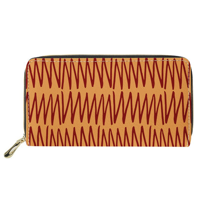 Handmade African Mudcloth Orange L Zipper Purse - Ethnic and Stylish Women's Clutch