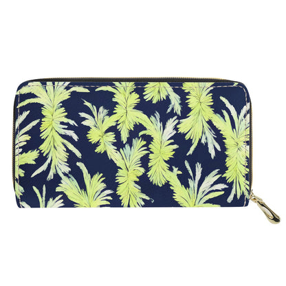 Palm Fronds - Lime Green and Black L Zipper Purse - Stylish and Functional Women's Clutch