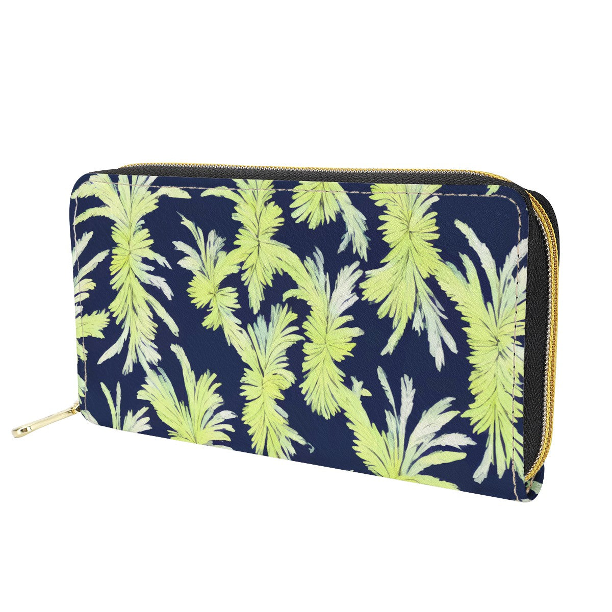 Palm Fronds - Lime Green and Black L Zipper Purse - Stylish and Functional Women's Clutch