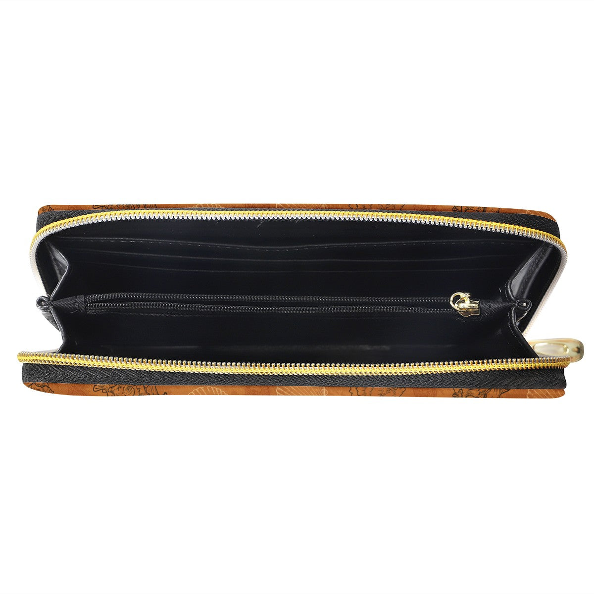 Sea Shell Ocean Design in Orange L Zipper Purse