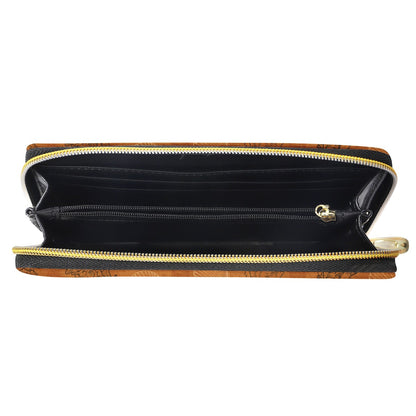 Sea Shell Ocean Design in Orange L Zipper Purse