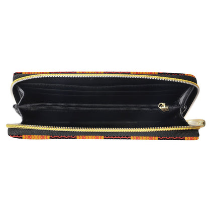 Black and Orange Tribal Design - Business L Zipper Purse