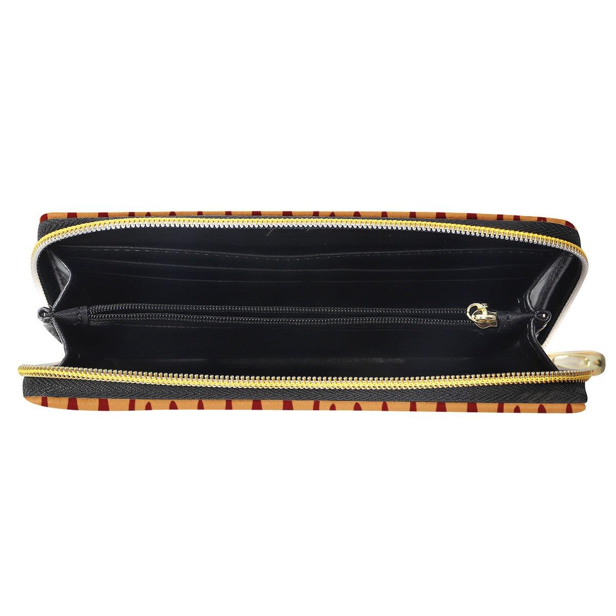 Handmade African Mudcloth Orange L Zipper Purse - Ethnic and Stylish Women's Clutch