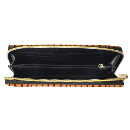 Handmade African Mudcloth Orange L Zipper Purse - Ethnic and Stylish Women's Clutch