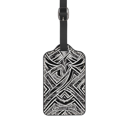 Black and White Polynesian Luggage Tags