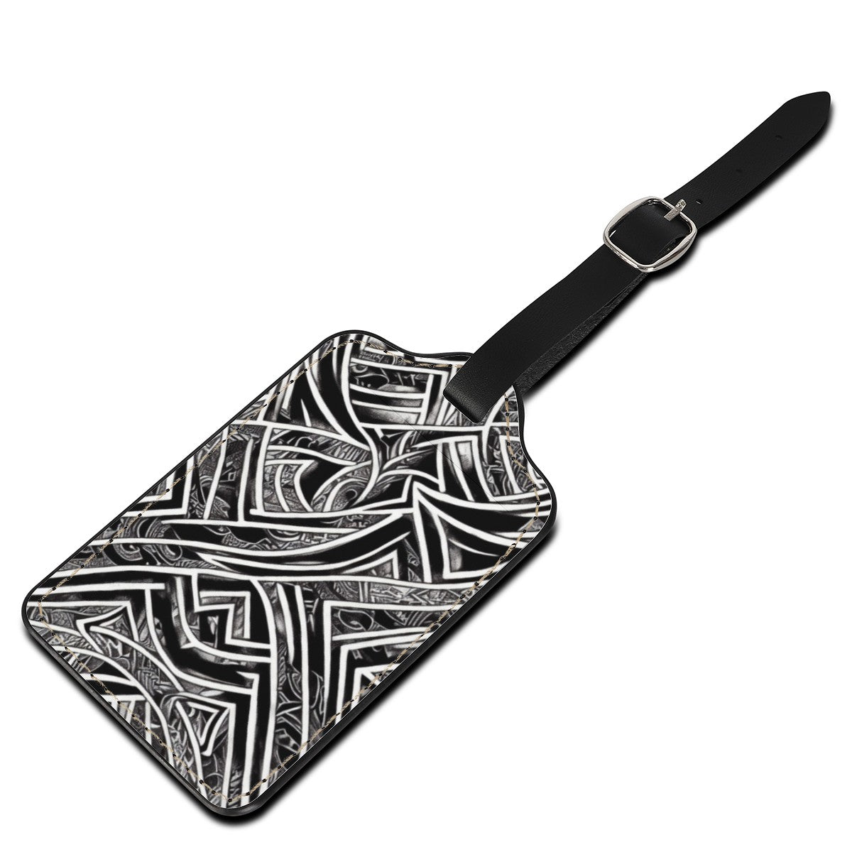 Black and White Polynesian Luggage Tags