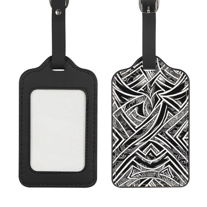 Black and White Polynesian Luggage Tags