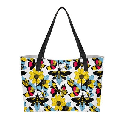 Bees and Sunflowers Shopping Tote Bag