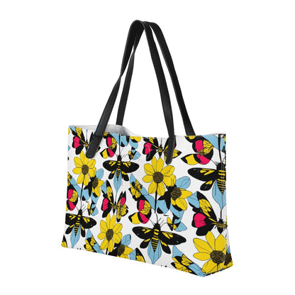 Bees and Sunflowers Shopping Tote Bag