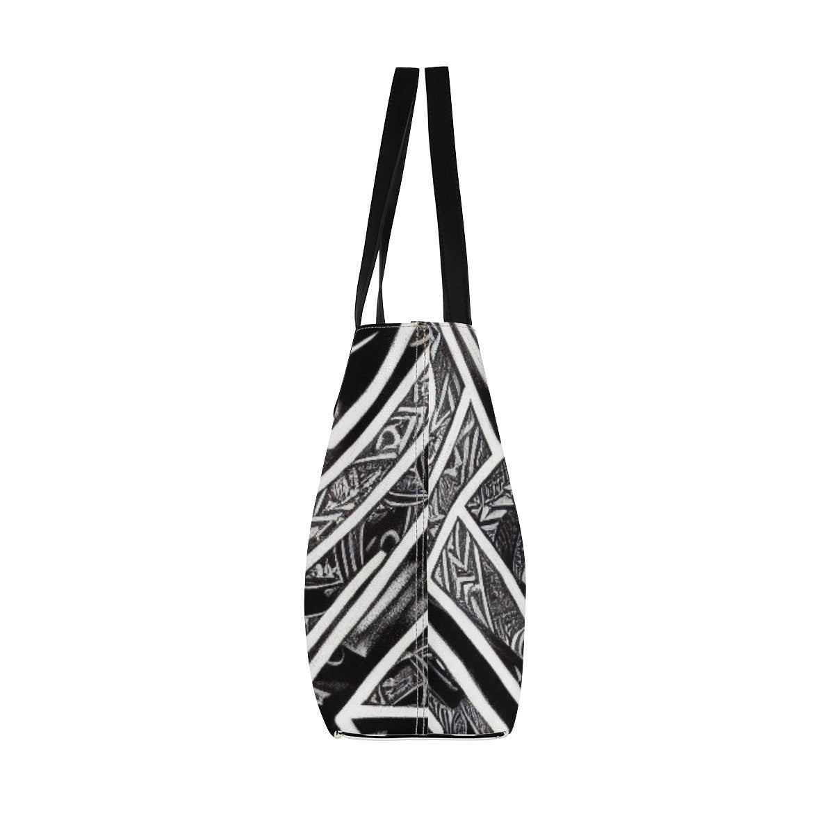 Black and White Polynesian Shopping Tote Bag