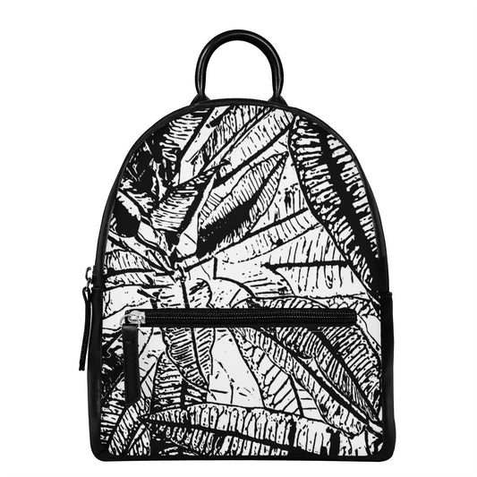 Black and White Croton PU Backpack