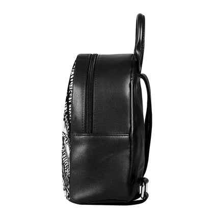 Black and White Croton PU Backpack