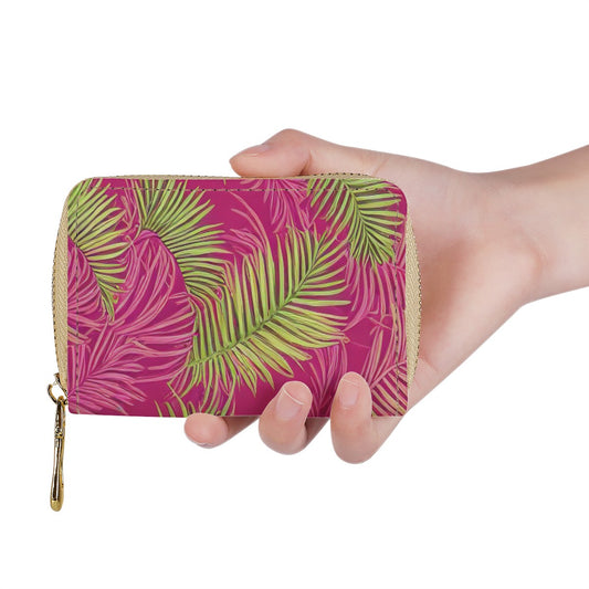 Sago Palm - Good Fortune, Longevity, Wealth Zipper Card Holder - PU Leather Waterproof Card Holder with 20 Card Slots Universal ONESIZE