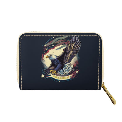 Freedom Flyer: Celebrating the Bald Eagle as a Symbol of Freedom and Strength in the USA Zipper Card Holder Universal ONESIZE