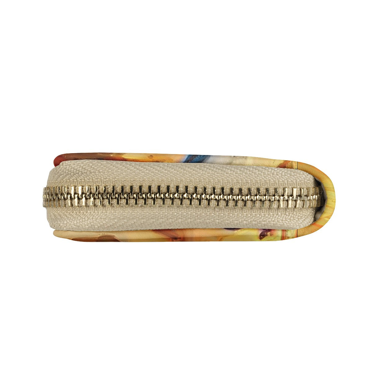 Golden Peace Lily Zipper Card Holder - PU Leather Waterproof Card Holder with 20 Card Slots