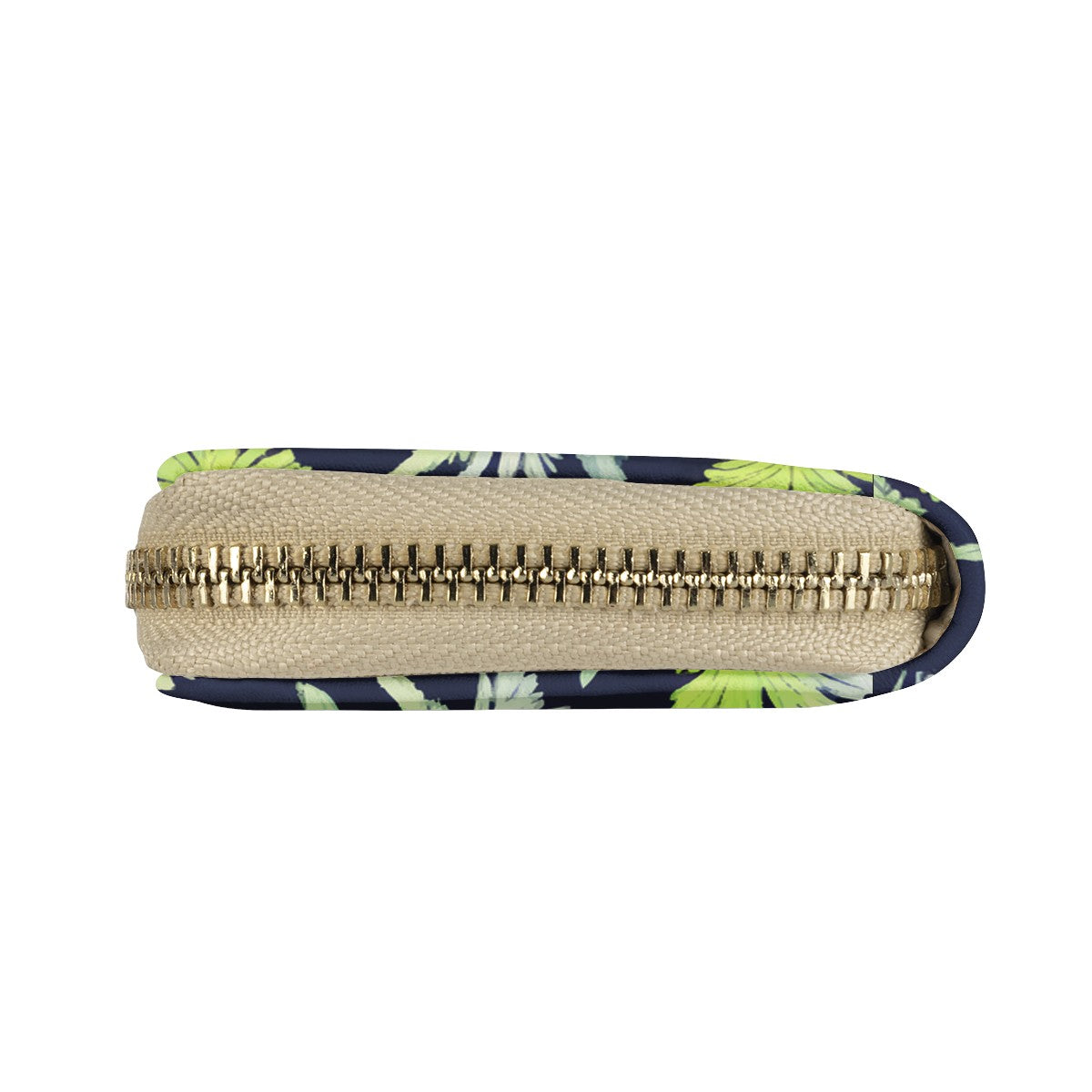 Palm Fronds - Lime Green and Black Zipper Card Holder - PU Leather Waterproof Card Holder with 20 Card Slots