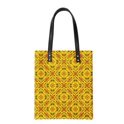 African Ethnic Yellow Toghu: Cameroon PU Leather Handbags