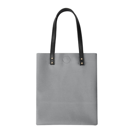 Silver Gray PU Leather Handbag