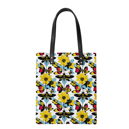 Bees and Sunflowers PU Leather Handbags