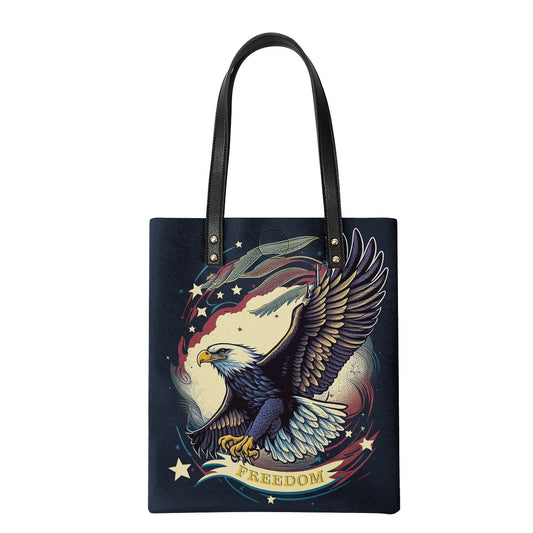 Freedom Flyer: Celebrating the Bald Eagle as a Symbol of Freedom and Strength in the USA PU Leather Handbags Women ONESIZE