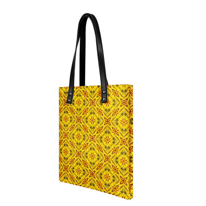 African Ethnic Yellow Toghu: Cameroon PU Leather Handbags