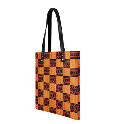 Black and Orange Tribal PU Leather Handbag