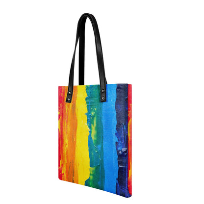 Rainbow Painting PU Leather Handbags