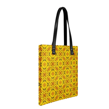 African Ethnic Yellow Toghu: Cameroon PU Leather Handbags