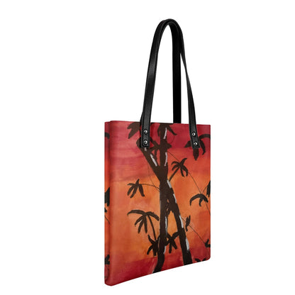 Bamboo at Sunset PU Leather Handbags