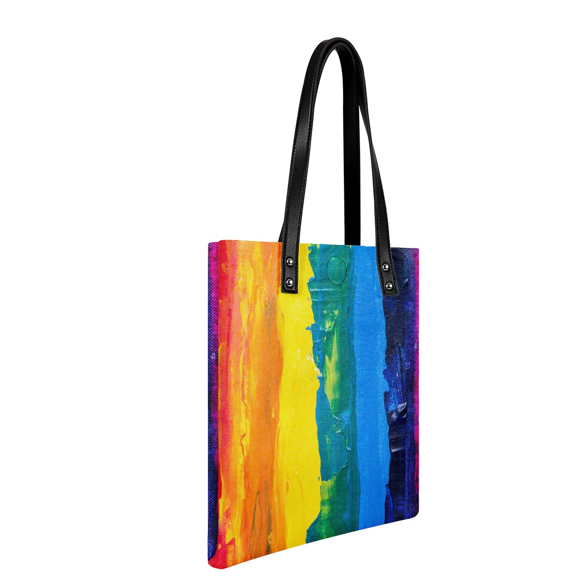 Rainbow Painting PU Leather Handbags