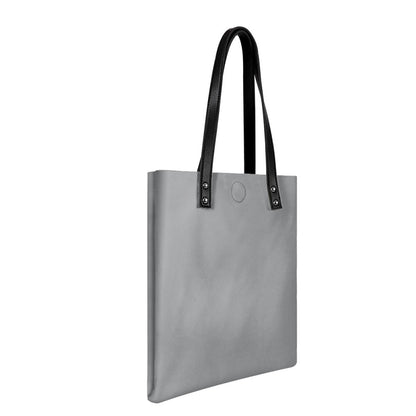 Silver Gray PU Leather Handbag