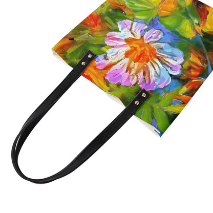 Petunia Flower PU Leather Handbags