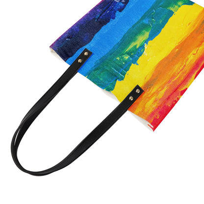 Rainbow Painting PU Leather Handbags