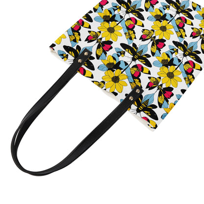 Bees and Sunflowers PU Leather Handbags